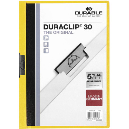 DURABLE Klemmhefter DURACLIP ORIGINAL 30, DIN A4, gelb