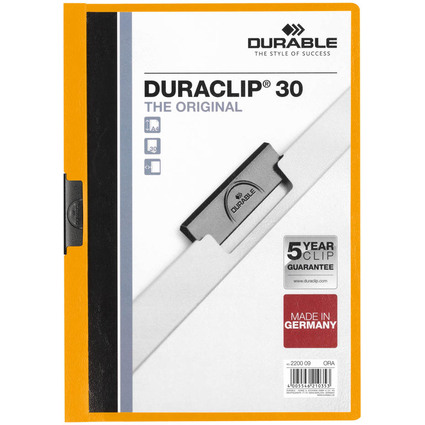 DURABLE Klemmhefter DURACLIP ORIGINAL 30, DIN A4, orange