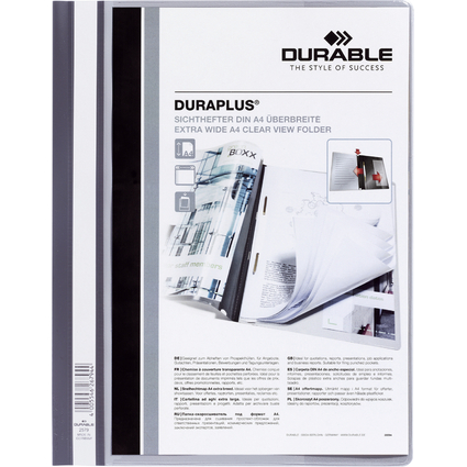 DURABLE Schnellhefter DURAPLUS, DIN A4, grau, berbreit