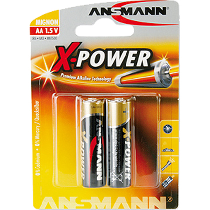 ANSMANN Alkaline Batterie "X-Power", Mignon AA, 2er Blister