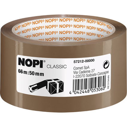 NOPI Verpackungsklebeband Classic, 50 mm x 66 m, braun