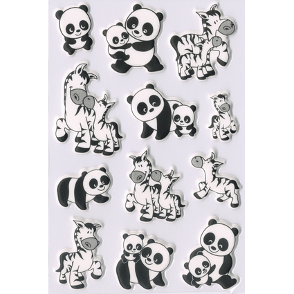 HERMA Sticker MAGIC "Panda- und Zebrafamilien", Foam
