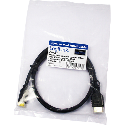 LogiLink HDMI Kabel, A-Stecker - C-Stecker Mini, 1,0 m