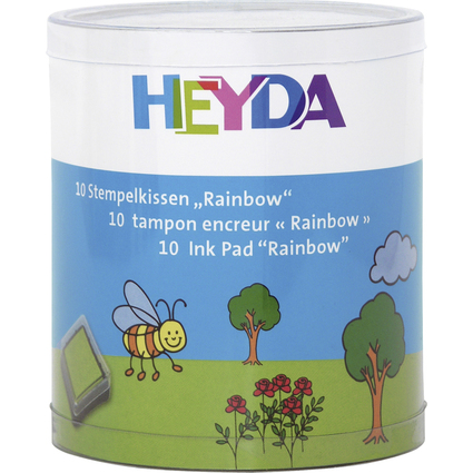 HEYDA Stempelkissen-Set "Rainbow", Klarsicht-Runddose