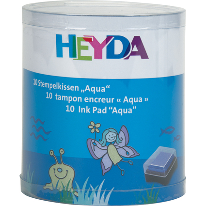 HEYDA Stempelkissen-Set "Aqua", Klarsicht-Runddose