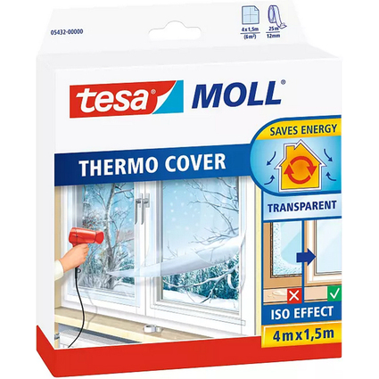 tesa MOLL Thermo Cover Fensterisolierfolie, 4,0 m x 1,5 m