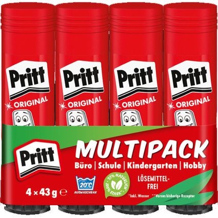 Pritt Klebestift 4 x 43 g im Spar-Pack, lsemittelfrei