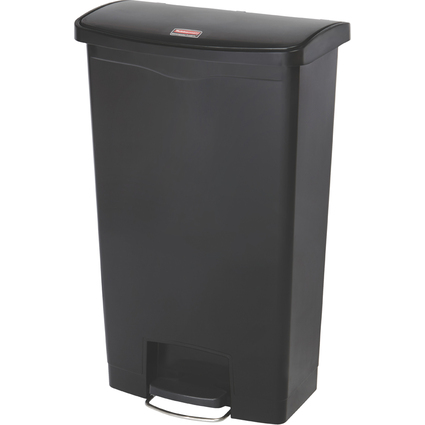 Rubbermaid Tret-Abfalleimer Slim Jim, 68 Liter, schwarz