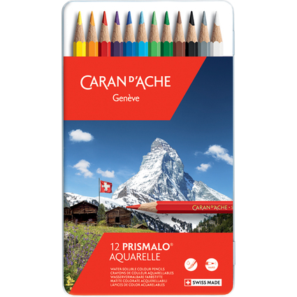 CARAN D'ACHE Buntstifte PRISMALO Aquarelle, 12er Metalletui