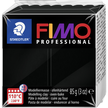 FIMO PROFESSIONAL Modelliermasse, ofenhrtend, schwarz, 85 g