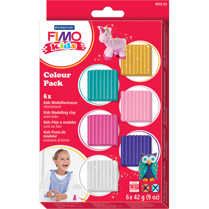 FIMO kids Modelliermasse-Set Colour Pack "girlie", 6er Set