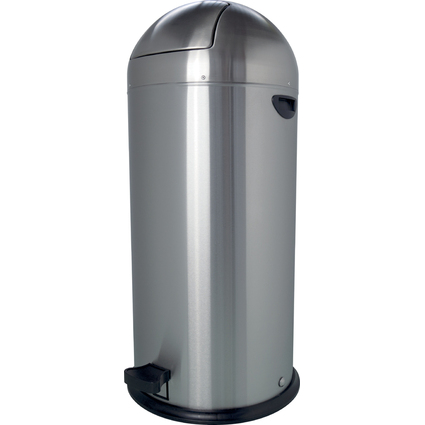 helit Tret-Abfalleimer "the step dome", 52 Liter, silber