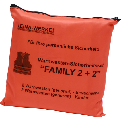 Leina Pannenwesten/Warnwesten-Set "Family 2+2", orange