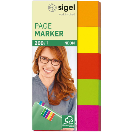 sigel Haftmarker Neon, 50 x 20 mm, 200 Blatt