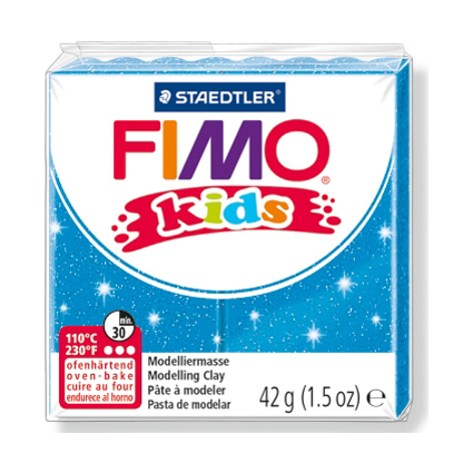FIMO kids Modelliermasse, ofenhrtend, glitter-blau, 42 g