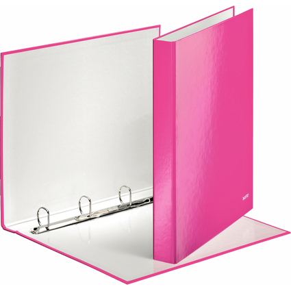 LEITZ Ringbuch WOW, DIN A4, Hartpappe, pink