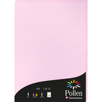 Pollen by Clairefontaine Papier DIN A4, bonbonrosa