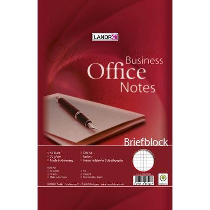 LANDR Briefblock "Business Office Notes", DIN A4, kariert