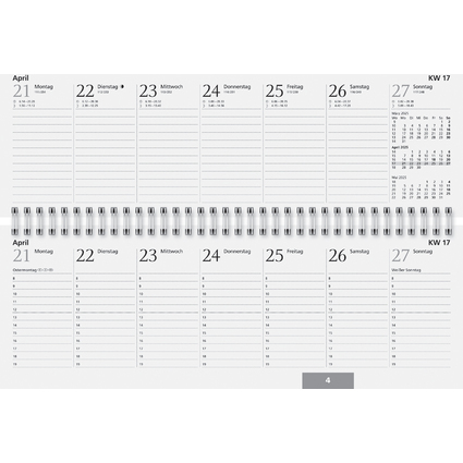 Glocken Tischkalender "Querterminbuch", 2025, blau