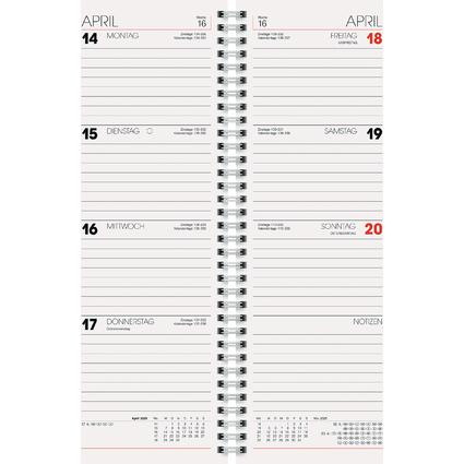 Glocken Tischkalender "Vormerkkalender", 2025, rot