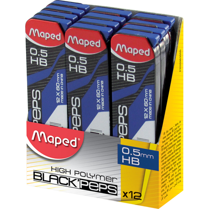 Maped Druckbleistift-Mine BLACK'PEPS, 0,5 mm, 12er Display