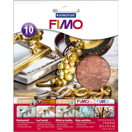 FIMO Blattmetall, kupfer, 10 Blatt