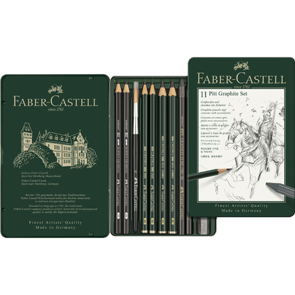 FABER-CASTELL PITT GRAPHITE Set klein, 9-teiliges Etui