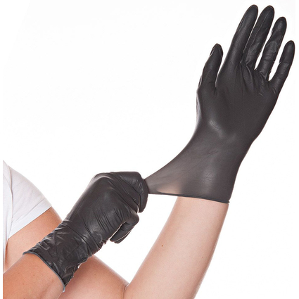 HYGOSTAR Latex-Handschuh "DIABLO", XL, schwarz, puderfrei