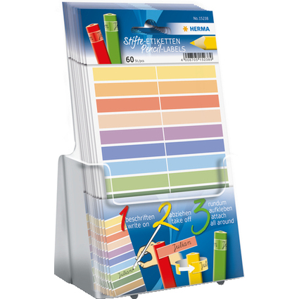 HERMA Stift-Etiketten HOME, farbig sortiert, Acryl-Display