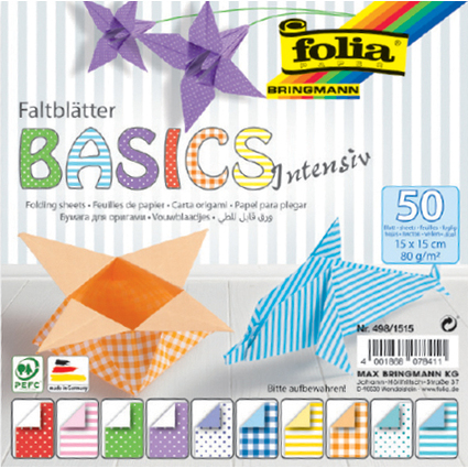 folia Faltbltter "Basic Intensiv", 150 x 150 mm, 50 Blatt