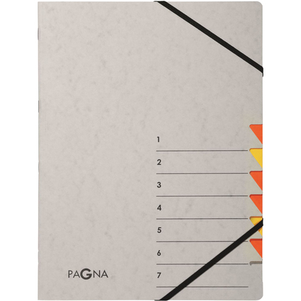 PAGNA Ordnungsmappe "Easy Grey", A4, 7 Fcher, grau / orange