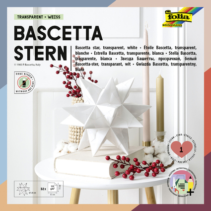 folia Faltbltter Bascetta-Stern, wei-transparent