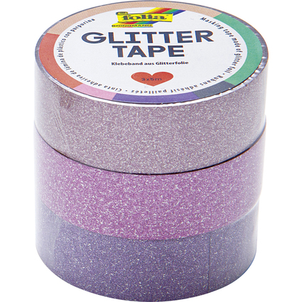 folia Deko-Klebeband "Glitter Tape", rosa/pink/lila