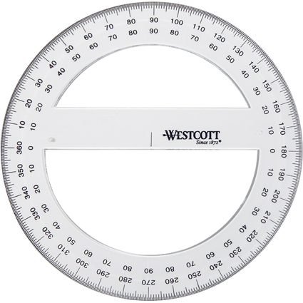 WESTCOTT Winkelmesser Vollkreis 360 Grad, 150 mm