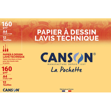 CANSON technisches Zeichenpapier, DIN A4, 160 g/qm, wei