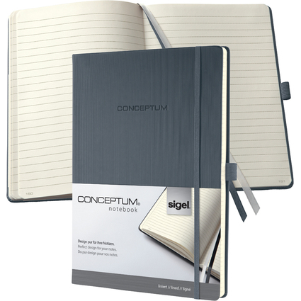 sigel Notizbuch Conceptum, DIN A4, liniert, grau