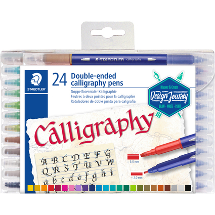 STAEDTLER Kalligraphie-Doppel-Fasermaler, 24er Etui