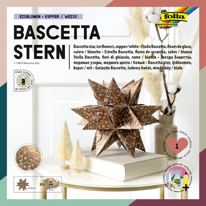 folia Faltbltter Bascetta-Stern "Ornament 1", 150 x 150 mm