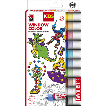 Marabu KiDS Window Color, 10er Set, farbig sortiert