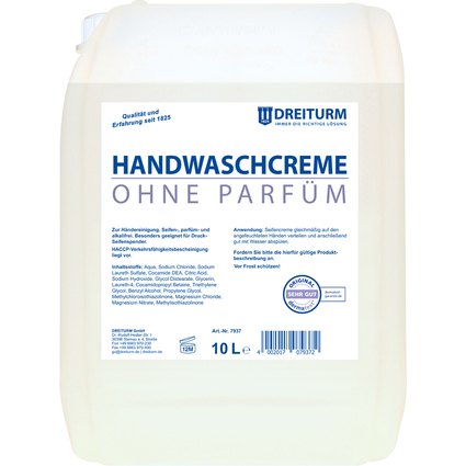 DREITURM Handwaschcreme neutral, 10 Liter