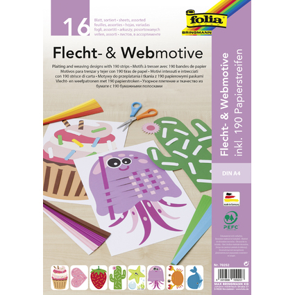 folia Flecht- & Webmotive Set, DIN A4, 16 Blatt