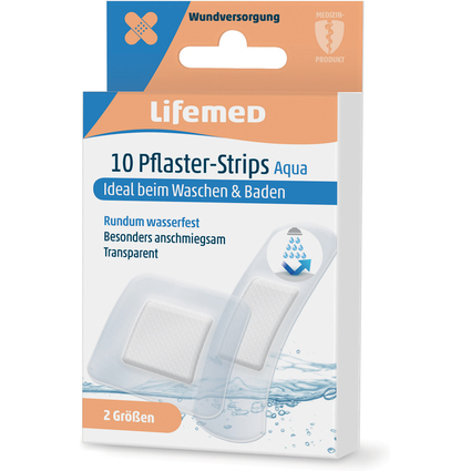 Lifemed Pflaster-Strips "Aqua", transparent, 10er