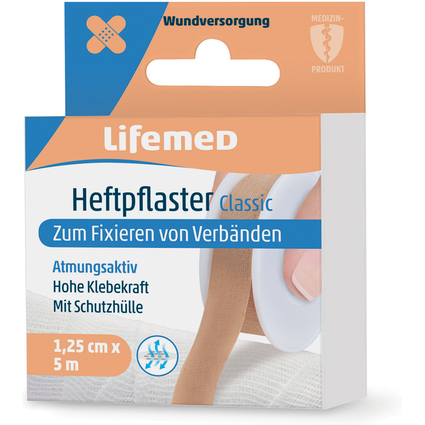 Lifemed Heftpflaster "Classic", hautfarben, 12,5 mm x 5 m