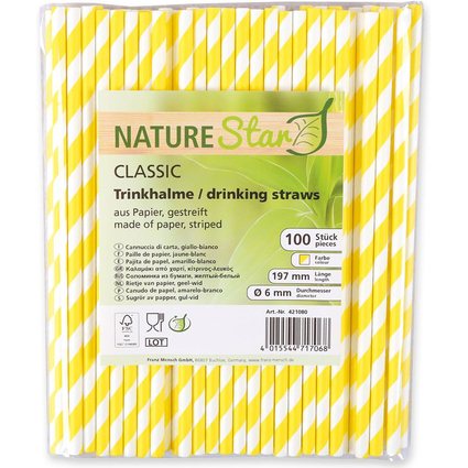 NATURE Star Papiertrinkhalme Classic, 197 mm, rot/wei