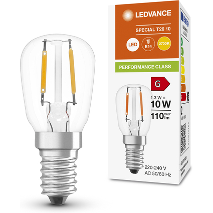 LEDVANCE LED-Lampe SPECIAL T26, 1,3 Watt, E14, klar