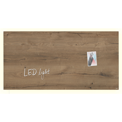 sigel Glas-Magnettafel artverum LED light, natural-wood