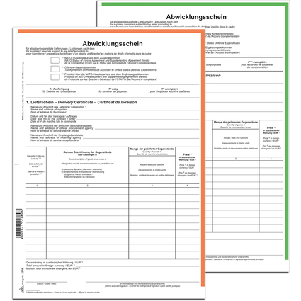 RNK Verlag NATO Abwicklungsschein, SD, DIN A4