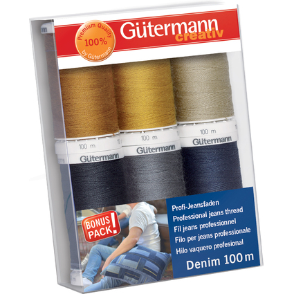 Gtermann Nhfaden-Set "Denim", 6 Spulen