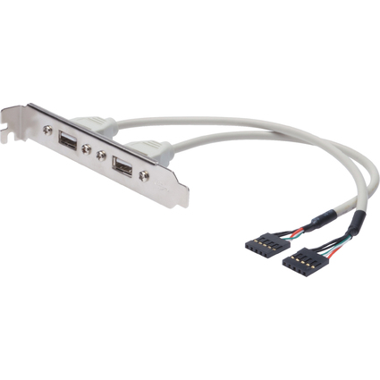 DIGITUS USB 2.0 Slotblechkabel, USB-A - 5pin IDC, 0,25 m
