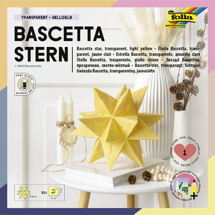 folia Faltbltter Bascetta-Stern, 150 x 150 mm, hellgelb